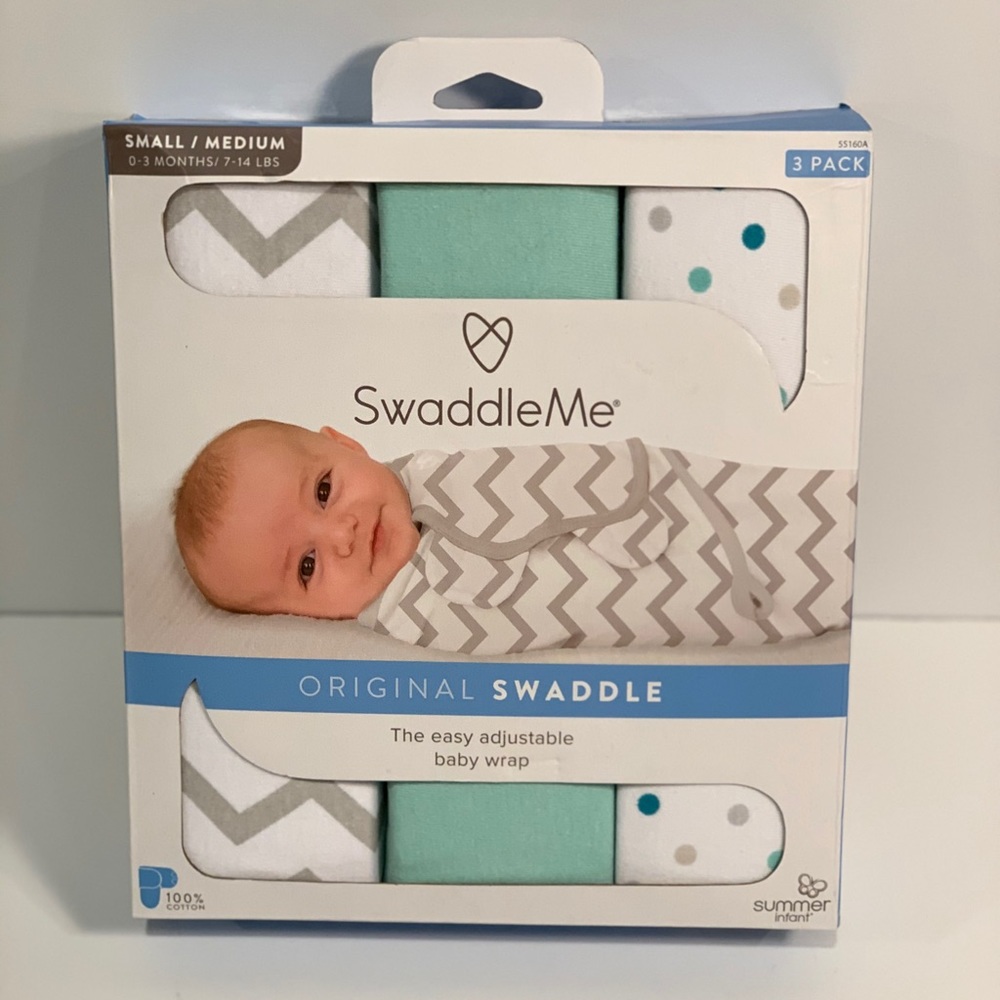 Summer Infant Swaddle Me 3-Pack Blanket 0-3 Months